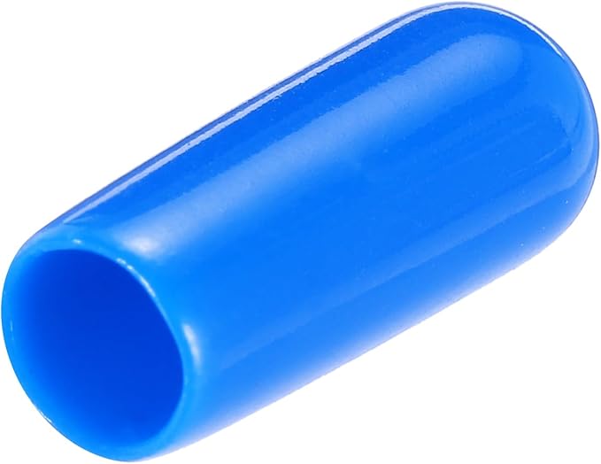 uxcell 20pcs Rubber End Caps 5mm(3/16") ID Vinyl PVC Round Tube Bolt Cap Cover Screw Thread Protectors,Blue by uxcell
