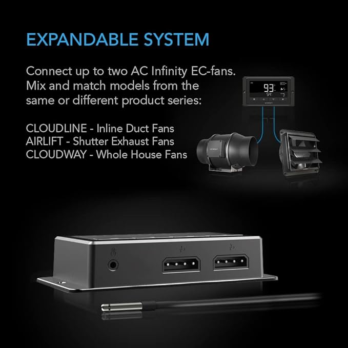 AC Infinity Controller 67, Smart Bluetooth Fan Controller with Temperature, Humidity, Schedules, Grow Cycles, Dynamic Speed Programming for CLOUDLINE Airlift Fans Cooling and Ventilation - Image 5