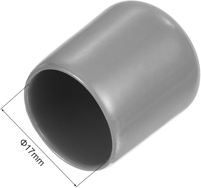 uxcell 20pcs Rubber End Caps Protective Caps 17mm ID Vinyl PVC Round Tube Bolt Cap Cover Screw Thread Protectors, Light Grey - Image 3