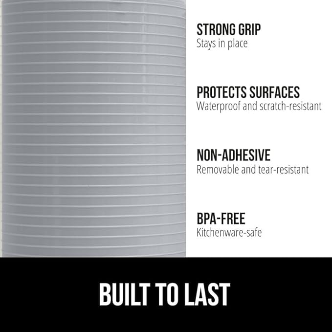 GORILLA GRIP DuraGuard Shelf Liner, 17.5x30 Non-Adhesive Cabinet Liners for Kitchen Drawers, Shelves, Refrigerator, Pantry Storage, Bathroom Closet, Durable Waterproof BPA Free Ribbed Plastic, Lt Gray - Image 2