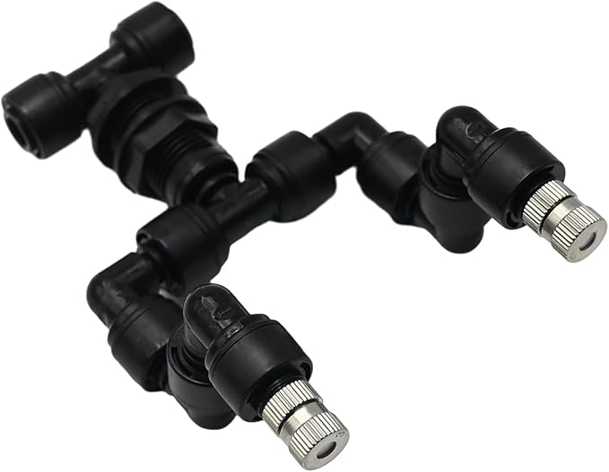 Reptile Misting Spray Nozzle for Rainforest Tank Pet Cooling Adjustable Reptile Nozzle Fogger Mist Sprinkler for Full Water Coverage, Replacement Micro Spray Nozzles (Dual Head, 360 Degree Adjustable) - Image 3