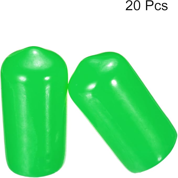 uxcell 20pcs Rubber End Caps 10mm(3/8") ID Vinyl PVC Round Tube Bolt Cap Cover Screw Thread Protectors Green - Image 2