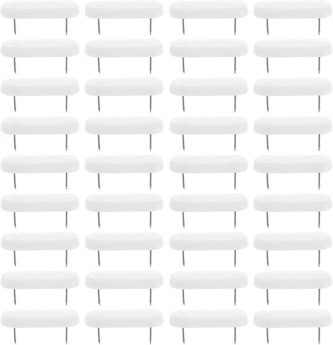 Haidong-36PCS White Plastic Head Double pin,Multifunctional Furniture Chair Foot pad Sliding Nail、Bed Skirt Fixed pin Nylon Moisture-Proof and wear-Resistant Silencer. by Haidong