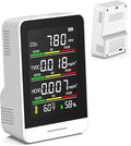 Air Quality Monitor Indoor, 5 in 1 Portable Real-Time Smart Air Quality Tester with CO2 Monitor, HCHO, TVOC, Temperature, Humidity Detector for Home, Office, Car, Hotel (White) by Unknown