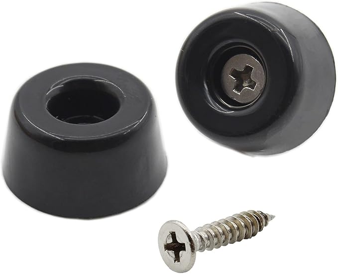 20PCS Round Furniture Pads,TTZEZE Heavy Duty Nail-on ABS Plastic Pad for Wood Furniture and Hard Floor Surfaces Chair Cabinet Table Sofa Couch Stool Leg Feet Floor Protectors Slide Smoothly (Black) by TTZEZE