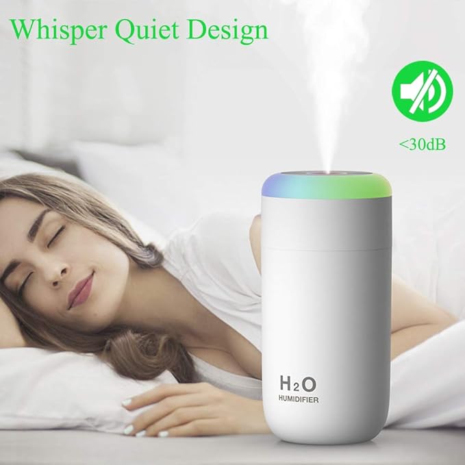 Mini Humidifier, 350ml Small Humidifier for bedroom, desk, portable, travel, plant (Pink) - Image 3