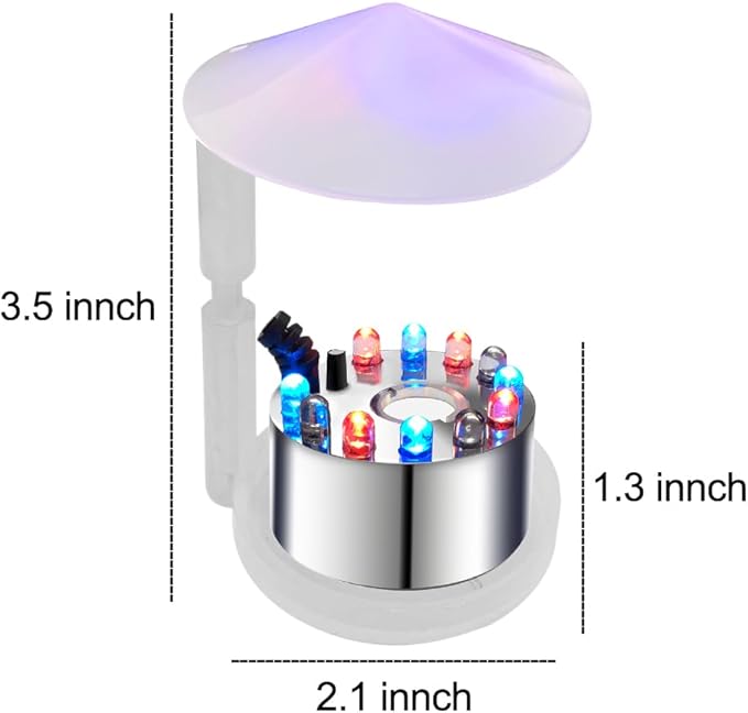 PULACO Mist Maker, 12 LED Mister Fogger Water Fountain Pond Fog Machine Atomizer Air Humidifier, Indoor Fountain Mister Foggers Perfect for Halloween - Image 5