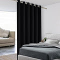 BONZER Room Divider Curtain Grommet Thermal Insulated Wide Blackout Curtains for Bedroom Living Room, 108L x 70W Inch (9L x 5.8W ft), 1 Panel, Black by Bonzer