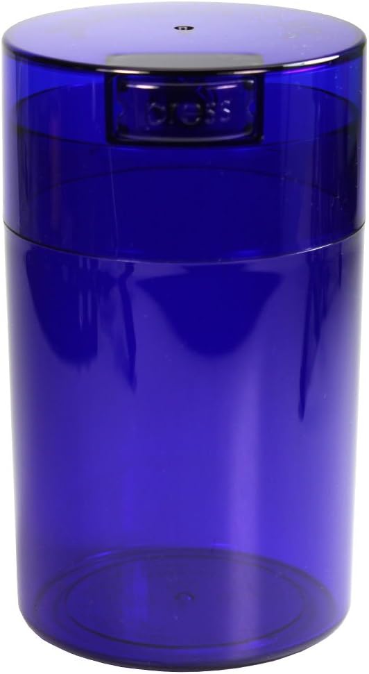 Tightvac 1 oz to 6 ounce - Patented Airtight Container | Multi-use Vacuum Container Works as Smell Proof Containers for Herbs and Dry Goods. Blue Tint by Tightpac+America+Inc.