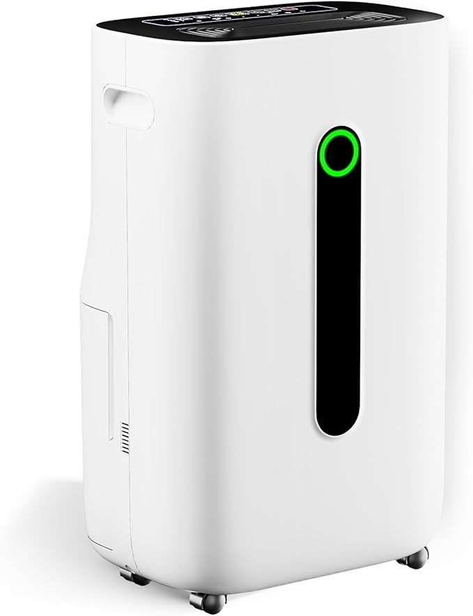 3,000 Sq.Ft 60 Pint Dehumidifier for Basements and Home-with Drain Hose,1.7Gallon Water Tank,Intelligent Humidity Control,Dual Protection and 4 Modes,for Large room by Fierscial
