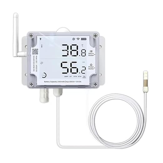 Ubibot GS1-AETH1RS + TH30S-B Ethernet Thermometer Hygrometer, WiFi Temperature Humidity Sensor, Digital Temperature Data Logger, Free App Email Alert(2.4GHz WiFi & RJ45 Ethernet, no hub Required) by UbiBot