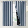 NICETOWN 100% Blackout Lined Curtains, Vintage Blue, 1 Pair, 62" Width x 63" Length Each Panel, 2 Thick Layers Completely Blackout Window Treatment Thermal Insulated Drapes for Kitchen/Bedroom by NICETOWN