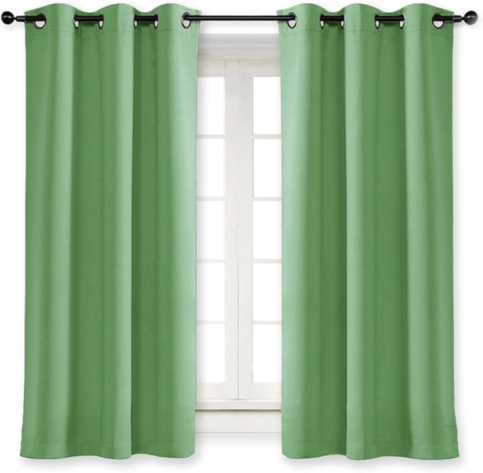 NICETOWN Blackout Curtain Blind for Bedroom, Single Panel, W42 x L54 inches, Forest Green, Thermal Insulated Grommet Blackout Room Darkening Drape/Drapery by NICETOWN