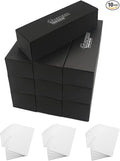 Trading Card Storage Box with Dividers, 10 Count Cardboard Collector Boxes for Sports Baseball Mtg, Black by Fageverld