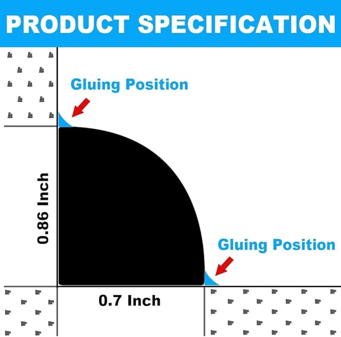 Duzzy 59 Inch Flexible Quarter Round Molding, Silicone Rubber Peel and Stick Shower Water Barrier Suitable for the Shower Corner or Kitchen Countertop Sink and Cooktop - Image 2