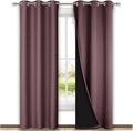 NICETOWN Dry Rose Blackout Curtains 84 inches Long, Full Light Blocking Drapes with Black Liner for Nursery, Thermal Insulated Draperies for Hall, Villa (2 Pieces, 42" Wide Each Panel, Dry Rose) by NICETOWN