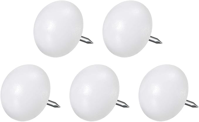 uxcell Furniture Feet Nail Plastic Glide Nails Chair Table Leg Protector Pads 16mm Dia White 5pcs - Image 3