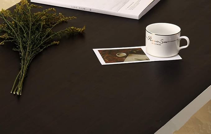 Teemall Black Brown Wood Grain Contact Paper Self Adhesive Shelf Liner Dresser Drawer Cabinet Sticker 15.6 by 79in （Black Brown Maple Wood ） - Image 3