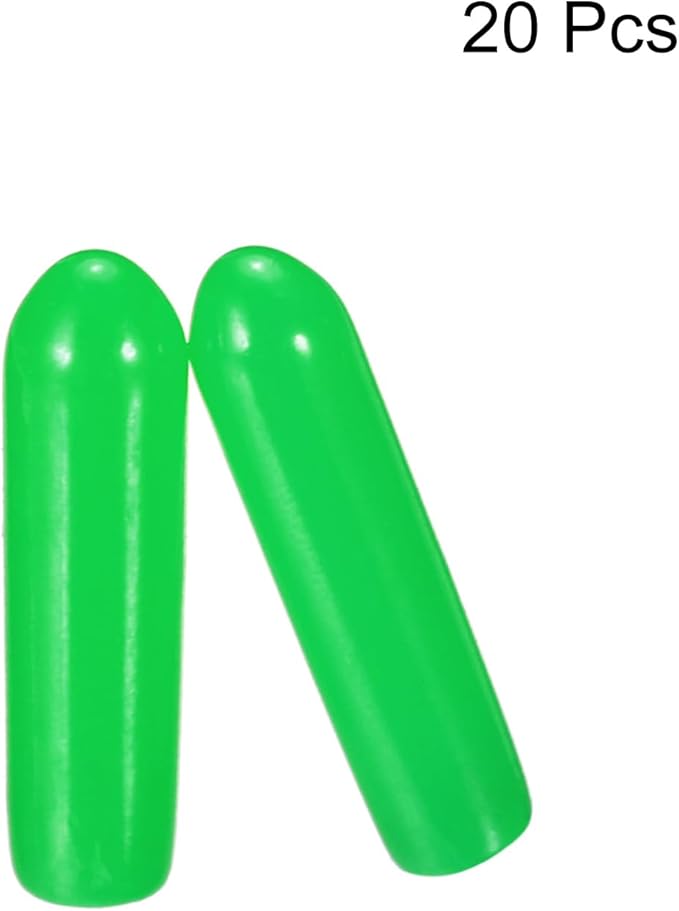 uxcell 20pcs Rubber End Caps 2mm ID Vinyl PVC Round Tube Bolt Cap Cover Screw Thread Protectors Green - Image 2