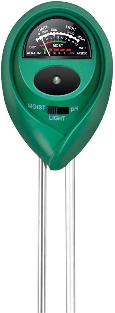 iPower 3-in-1 Soil Test Kit, Soil Moisture/Light/pH Meter for House Plant, Garden, Lawn, Farm, Ideal for Indoor & Outdoor Use by iPower