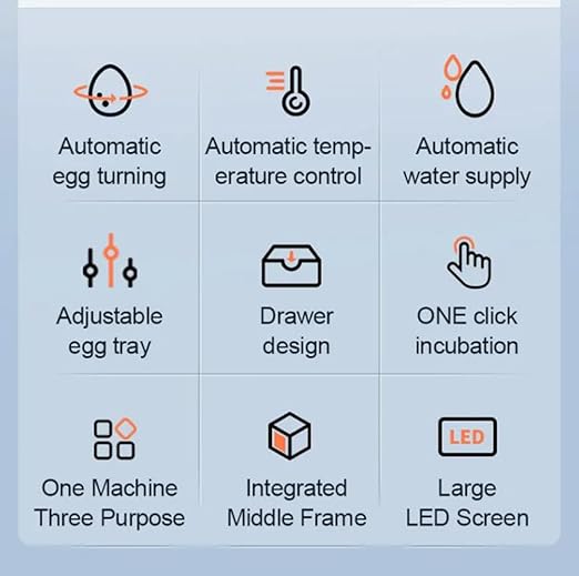 Eggs Incubator for Hatching Eggs, Automatic Egg Turning and Humidity Control, Automatic Water Adding, Egg Candler, Poultry Egg Incubators for Chicken Duck Goose Pigeon Quail (Blue, 192 Eggs) - Image 5