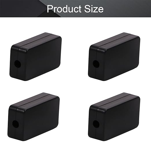 Fielect 1.89 x 1.02 x 0.61 inch Junction Box ABS Plastic Dustproof Universal Electrical Project Enclosure Black 4Pcs - Image 6