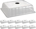 10-Pack Leak-Proof Humidity Domes, Plastic Clear Seed Starter Dome, Seed Starter Tray Covers Humidifying and Insulating for Greenhouse Germination and Garden Growing (16"×13", 4" Height) by RooTrimmer