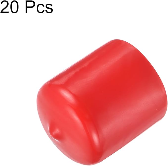 uxcell 20pcs Rubber End Caps 29mm ID Vinyl Round Tube Bolt Cap Cover Thread Protectors Red - Image 2