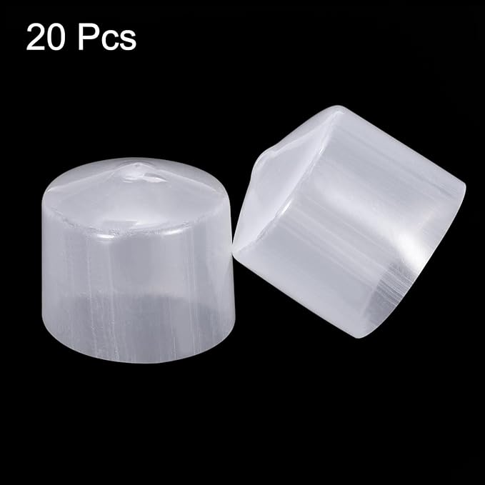 uxcell 20pcs Rubber End Caps 35mm ID Vinyl PVC Round Tube Bolt Cap Cover Screw Thread Protectors Clear - Image 2