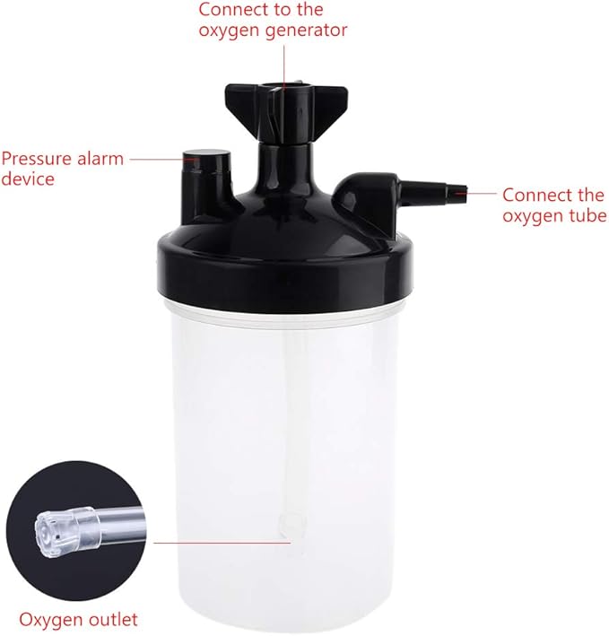 Humidifying Cup Humidifier Water Bottle for Oxygen Regulator High Flows Oxygen Bubbler Bottle for Oxygen Concentrators, As Pic Shows - Image 5