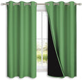 NICETOWN 100% Blackout Short Curtains with Black Liners, 2 Panels, 37" W by 40" L, Forest Green, Solid Thermal Insulated Full Blackout 2-Layer Lined Drapes, Energy Efficiency Window Drapes for Bedroom by NICETOWN