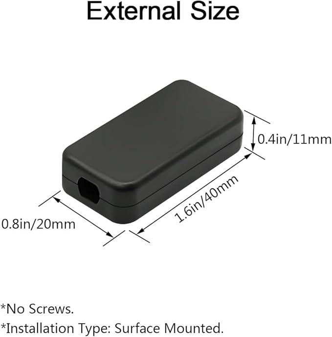 LeMotech Project Box 10 Pieces ABS Plastic Electrical Project Case Small Junction Box for Electronics Black 1.6 x 0.8 x 0.4 inch (40 x 20 x 11 mm) - Image 2