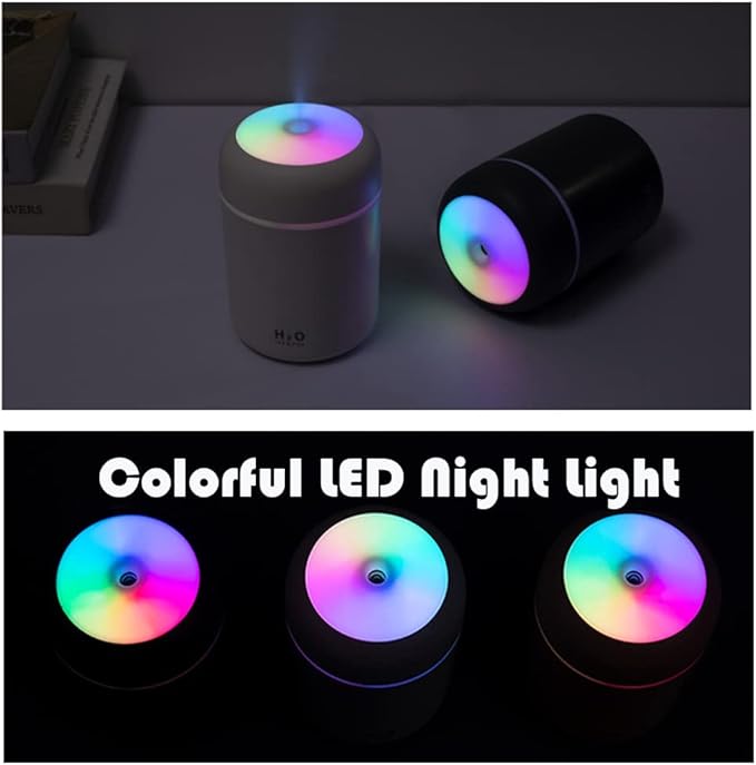 Portable Mini Humidifier, 300ml with Colorful LED Night Light, USB Personal Desktop Humidifier for Car Office Home Travel, Auto Shut-Off, 2 Mist Modes, Super Quiet(pink) - Image 5