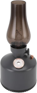 Humidifier Vintage Lantern with Lamp, Kerosene Lamp Shaped Quiet Home Humidifier, Aromatherapy Diffuser, 2 Mist Settings, Stepless Dimming, 260ML (Grey) by Wisoqu