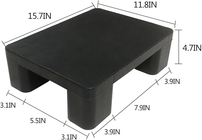 Waterproof Grid Ventilation Floor Pallet Small Warehouse Moisture Barrier Plastic Pallets Moisture Resistant for Logistics and Warehousing, Transportation Facilities(Black-5 Set,15.7x11.8x4.7in) - Image 2