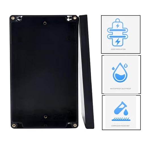 Project Box for Electronics -Electrical Enclosure, Junction Box ABS Plastic Dustproof Waterproof IP65, with 4 PCS M16 Cable Glands Black (7.87 x4.72 x2.95 inch (200x120x75 mm)) - Image 5