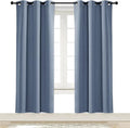 NICETOWN Blackout Curtain Blind for Bedroom, Single Panel, W34 x L72 inches, Stone Blue, Thermal Insulated Grommet Blackout Room Darkening Drape/Drapery by NICETOWN