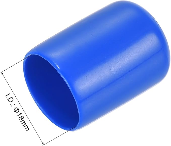 uxcell 20pcs Rubber End Caps 18mm ID Vinyl Round Tube Bolt Cap Cover Screw Thread Protectors Blue - Image 3