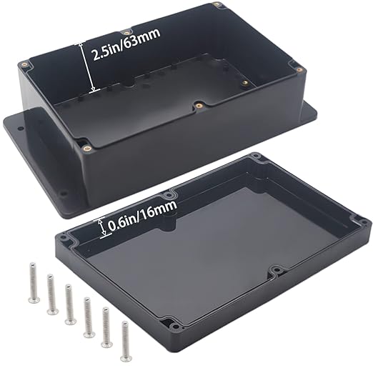 Watertight Junction Box, IP67 Waterproof Project Box Durable ABS Plastic Electronic Enclosure Case for DIY Electrical Project with Wall Fixed Ear 9.06" x 5.91" x 3.35"(230 x 150 x 85 mm) - Image 4