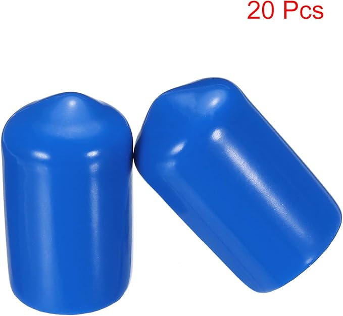 uxcell 20pcs Rubber End Caps 13mm ID Vinyl PVC Round Tube Bolt Cap Cover Screw Thread Protectors Blue - Image 2