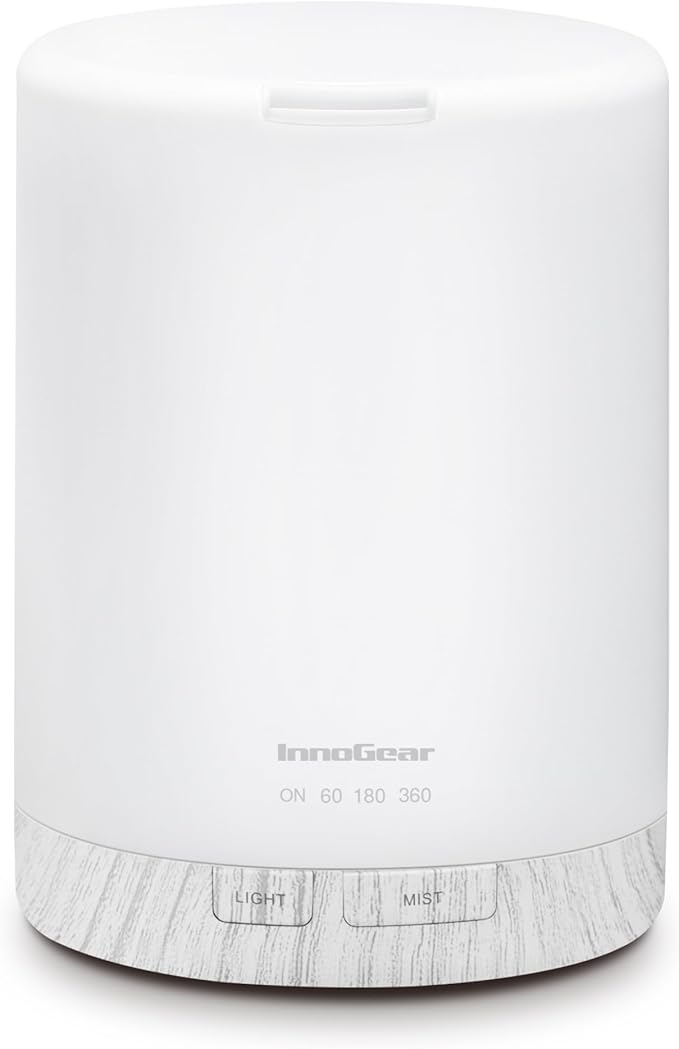 InnoGear 300ML Essential Oil Diffuser, Premium 5-in-1 Ultrasonic Aromatherapy Diffusers Scent Humidifier Aroma Diffuser Vaporizer Auto-Off Timer for Room Office Home, White, Medium by InnoGear