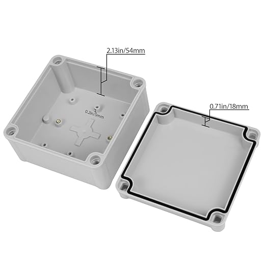 Junction Box，4.9"x 4.9"x 3" Outdoor Electrical Box with Mounting Plate, IP67 Dustproof Waterproof ABS Plastic Project Box, DIY Electrical Enclosure Gray (125x 125x 75 mm) - Image 3