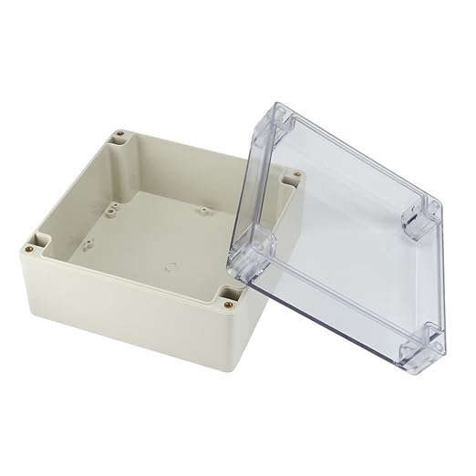 ABS Plastic Junction Box, Dustproof Waterproof IP65 Electrical Box - Universal Project Enclosure Grey, with PC Transparent/Clear Cover 6.3"x6.3"x3.54"(160mm x 160mm x 90mm) - Image 3