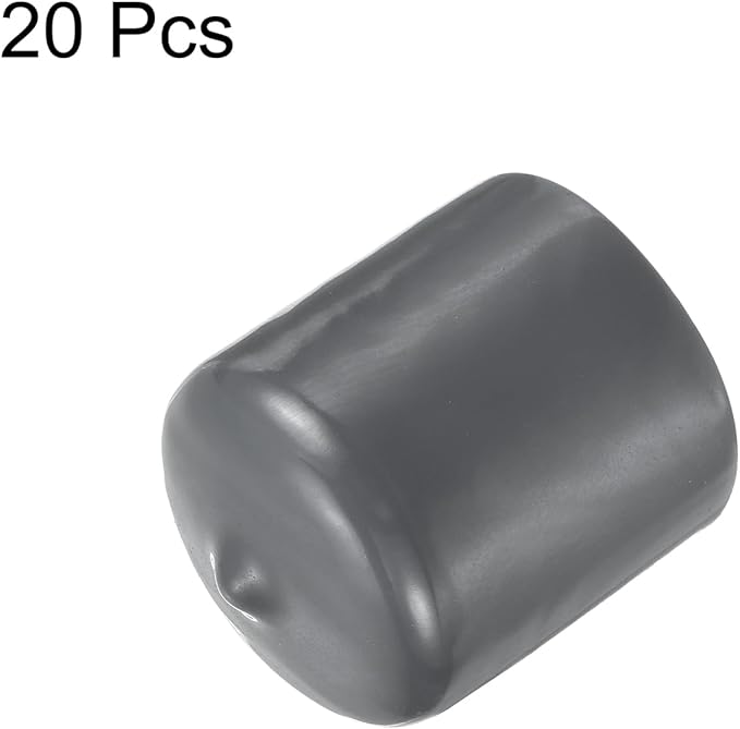 uxcell 20pcs Rubber End Caps 26mm ID Vinyl Round Tube Bolt Cap Cover Thread Protectors Dark Grey - Image 2