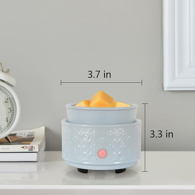 kobodon Ceramic Wax Melt Warmer - 3-in-1Electric Wax Warmer-Fragrance Candle Burner for Scented Wax Tarts and Essential Oils - Wax Melts as Gifts for Moms Grandma Women Girls（Blue） - Image 2