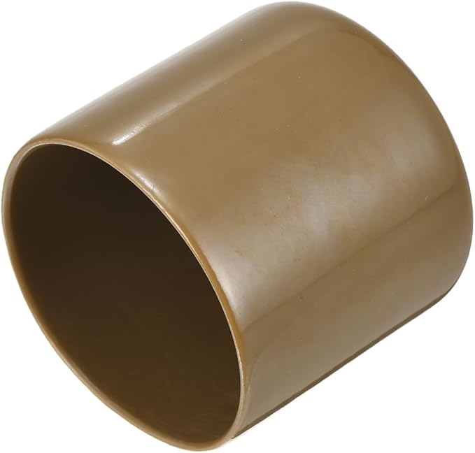 uxcell 20pcs Rubber End Caps 43mm ID Vinyl PVC Round Tube Bolt Cap Cover Screw Thread Protectors Light Brown by uxcell
