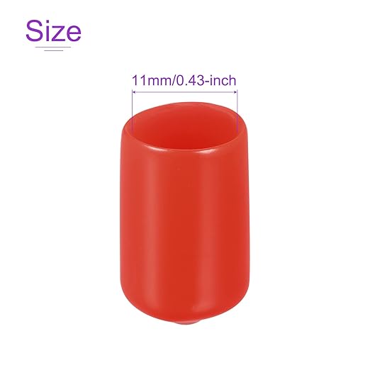 DMiotech 100 Pack 11mm ID Red Screw Thread Protectors Rubber End Caps Bolt Covers for Screw Bolt Furniture Pipe - Image 4