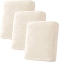 H.VERSAILTEX Velvet Stretch Couch Cushion Cover Plush Cushion Slipcover for Chair Loveseat Sofa Cushion Furniture Protector Seat Cushion Sofa Cover (3 Piece Sofa Cushion Covers, Cream) by HVERSAILTEX