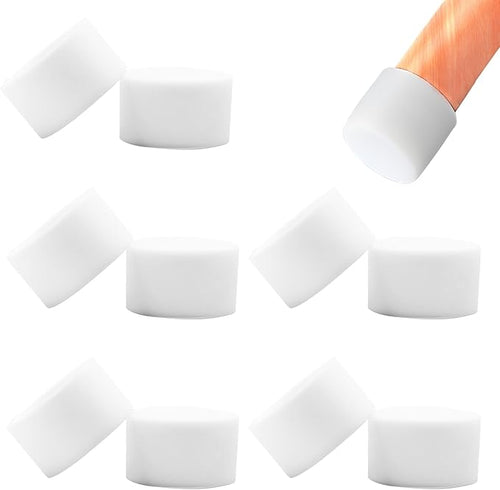 10 Pcs 1-1/2" (39 mm) Round Chair Leg Tips Caps, Silicone Rubber Furniture Leg Floor Protectors, Reduce Noise Folding Metal Chair Leg Cap Replacement for Bar Stool Leg Patio Indoor, White by BOPOREAE