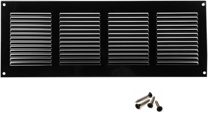 14x4 inch (Duct Opening) Vent Cover - Black Ventilation Covers for Wall and Ceiling - Metal Return Grille - HVAC AC Air Vents Register for Indoor and Outdoor Use with Mesh by ABOUT+VENT